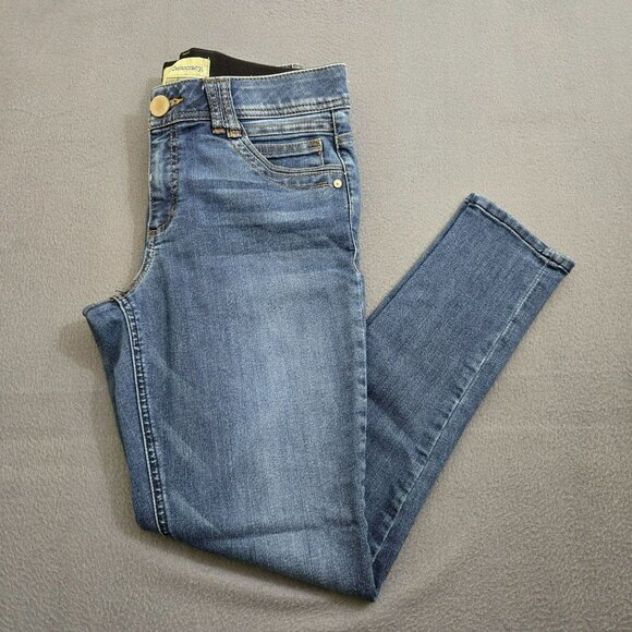 Democracy "Ab" Technology Women 8 Mid-Rise Slim Fit Blue Denim Skinny Jeans - Picture 1 of 12